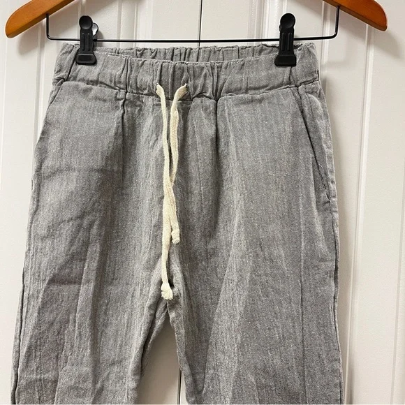 Grey Drawstring Linen Pants - XS - Picture 3 of 13